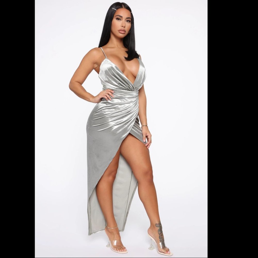 VELVET MAXI DRESS - Picture 3 of 9